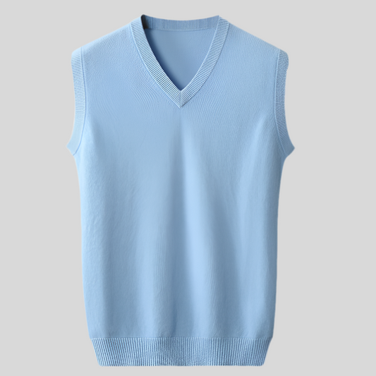 Pull à col V sans manches